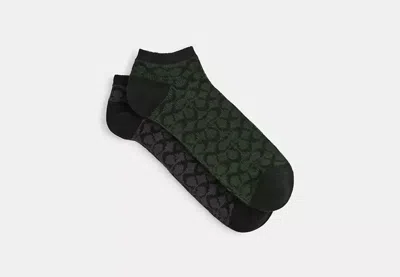 Coach Outlet Signature Ankle Socks In Multi