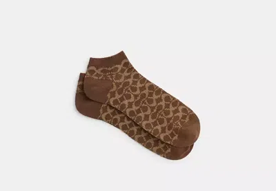 Coach Outlet Signature Ankle Socks In Sand