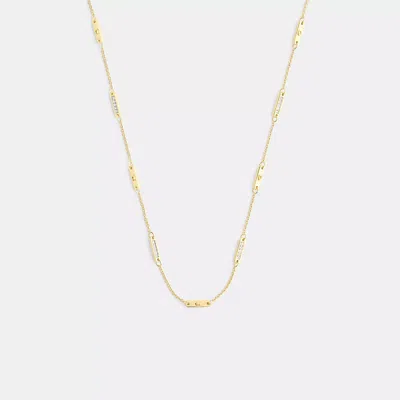 Coach Outlet Signature Bar Chain Necklace In Gold