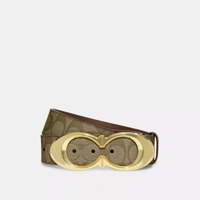 Coach Outlet Signature Buckle Belt, 38 Mm In Beige
