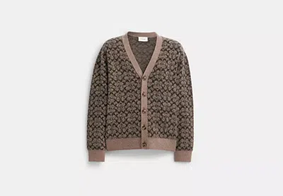 Coach Outlet Signature Cardigan In Grey
