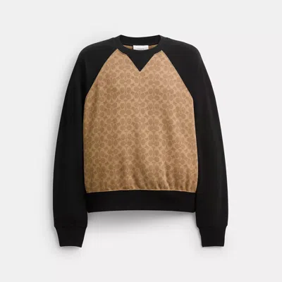 Coach Outlet Signature Crewneck Sweatshirt In Brown