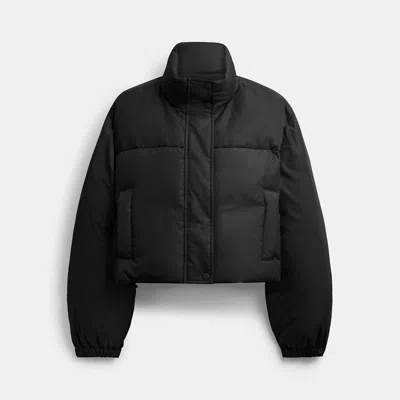 Coach Outlet Signature Cropped Puffer In Black