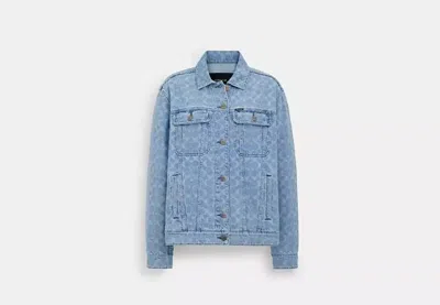 Coach Outlet Signature Denim Jacket In Blue