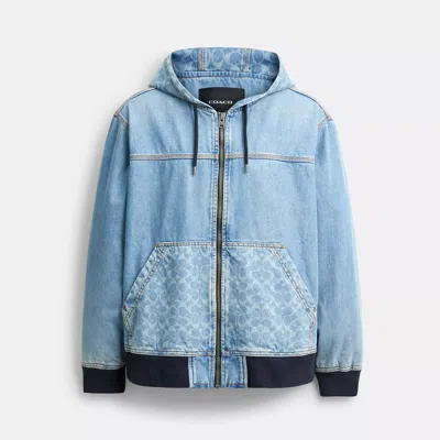 Coach Outlet Signature Denim Zip Jacket In Multi