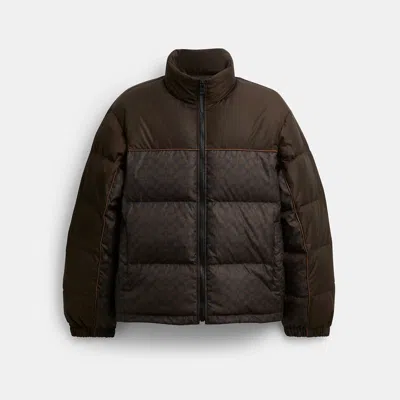 Coach Outlet Signature Down Jacket In Brown