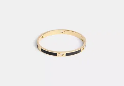 Coach Outlet Signature Enamel Bangle In Black