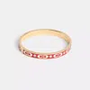 Coach Outlet Kissing Signature Enamel Hinged Bangle In Multi