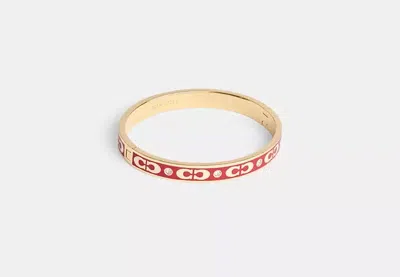 Coach Outlet Signature Enamel Hinged Bangle In Red