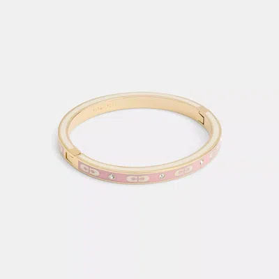 Coach Outlet Signature Enamel Hinged Bangle In Gold