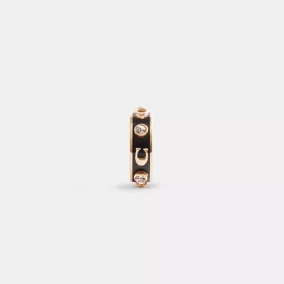 Coach Outlet Signature Enamel Stone Ear Cuff In Black