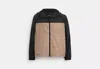 Coach Outlet Signature Full Zip Windbreaker In Recycled Polyester In Beige