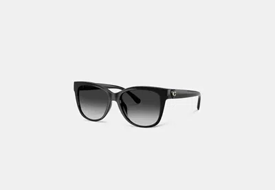 Coach Outlet Signature Heart Oversized Square Sunglasses In Black