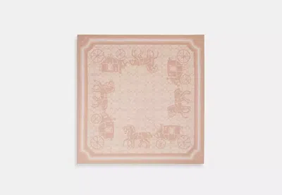 Coach Outlet Signature Horse And Carriage Silk Square Scarf In Beige