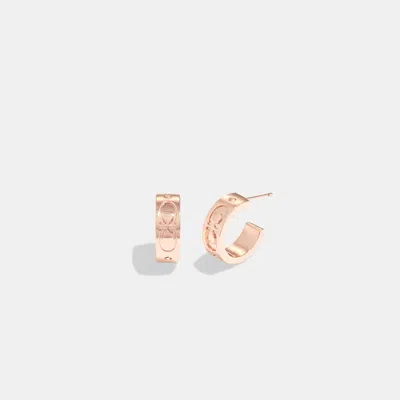 Coach Outlet Signature Huggie Earrings In Multi