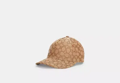 Coach Outlet Signature Jacquard Baseball Hat In Beige