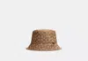 Coach Outlet Signature Jacquard Bucket Hat In Beige
