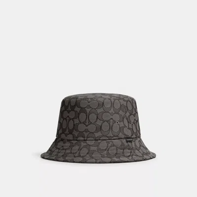 Coach Outlet Signature Jacquard Bucket Hat In Grey