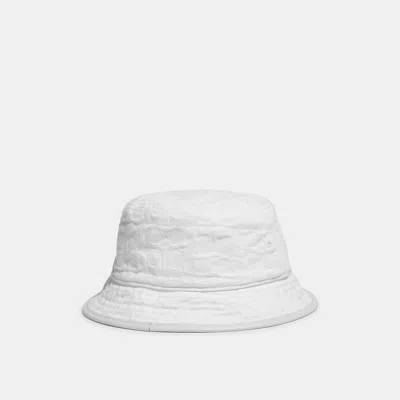 Coach Outlet Signature Jacquard Bucket Hat In White