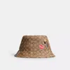 Coach Outlet Signature Jacquard Bucket Hat With Sticker Patches In Multi
