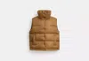 Coach Outlet Signature Jacquard Puffer Vest In Recycled Polyamide In Beige