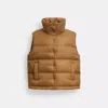 Coach Outlet Signature Jacquard Puffer Vest In Recycled Polyamide In Brown