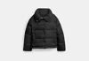 Coach Outlet Signature Jacquard Short Puffer In Recycled Polyamide In Black