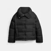 Coach Outlet Signature Jacquard Short Puffer In Recycled Polyamide In Black