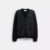 Coach Outlet Signature Knit Cardigan In Black