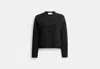 Coach Outlet Signature Knit Cropped Cardigan In Black