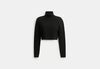 Coach Outlet Signature Knit Cropped Turtleneck In Black