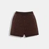 Coach Outlet Signature Knit Set Shorts In Brown