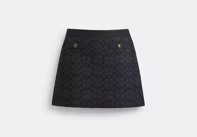 Coach Outlet Signature Knit Skirt In Black