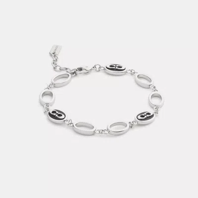 Coach Outlet Signature Link Enamel Chain Linear Bracelet In Multi