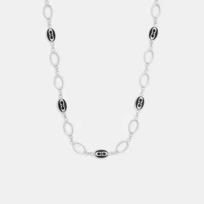 Coach Outlet Signature Link Enamel Chain Necklace In Multi