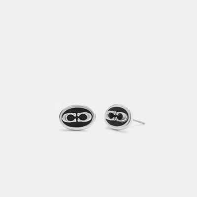 Coach Outlet Signature Link Enamel Stud Earrings In Multi