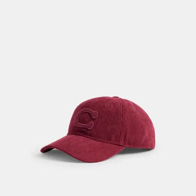 Coach Outlet Signature Patch Baseball Hat In Dark Wine