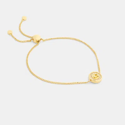 Coach Outlet Signature Pavé Coin Slider Bracelet In Gold
