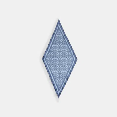 Coach Outlet Signature Silk Diamond Scarf In Blue