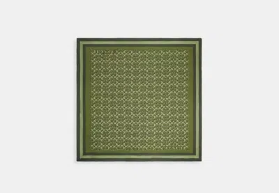 Coach Outlet Signature Silk Square Scarf In Green