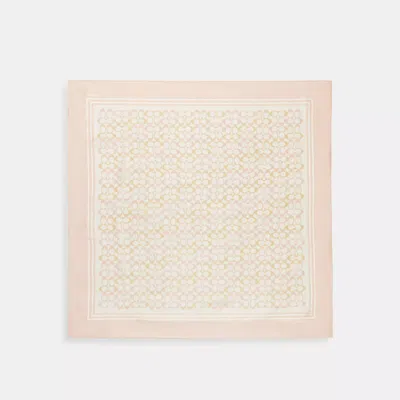 Coach Outlet Signature Silk Square Scarf In Neutral