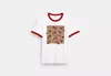 Coach Outlet Signature Square Cherry T-shirt In Organic Cotton In White