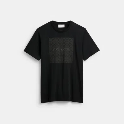 Coach Outlet Signature Square T-shirt In Black