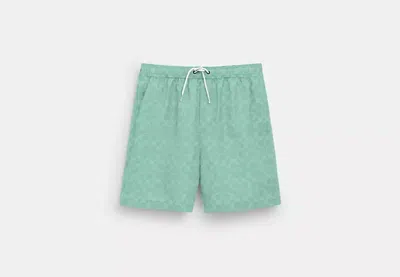 Coach Outlet Signature Swim Trunks In Green