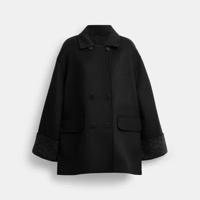 Coach Outlet Signature Swing Coat In Black