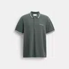 Coach Outlet Signature Trim Polo In Organic Cotton In Gray