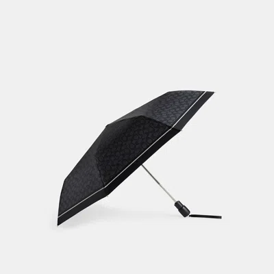 Coach Outlet Signature Umbrella In Silver/charcoal
