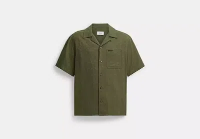 Coach Outlet Signature Woven Shirt In Organic Cotton In Green