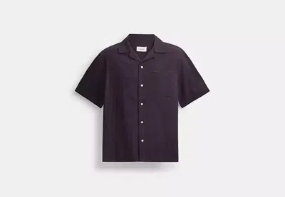 Coach Outlet Signature Woven Shirt In Organic Cotton In Purple