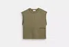 Coach Outlet Sleeveless Garment Dye Crewneck In Green